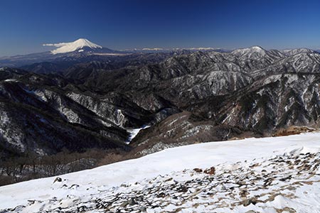 富士山と南アルプスの眺め