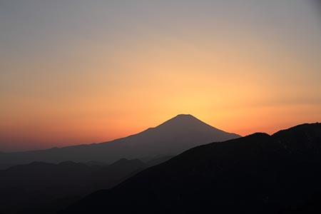 日没後の富士