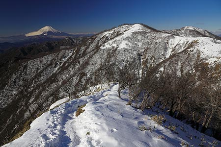 不動ノ峰、蛭ヶ岳と富士山