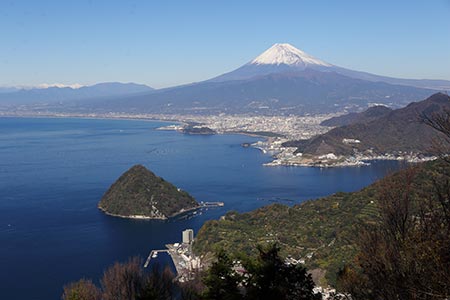 駿河湾越しに見る富士山