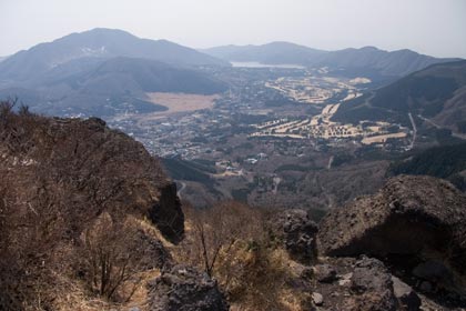 神山、仙石原、芦ノ湖の眺め